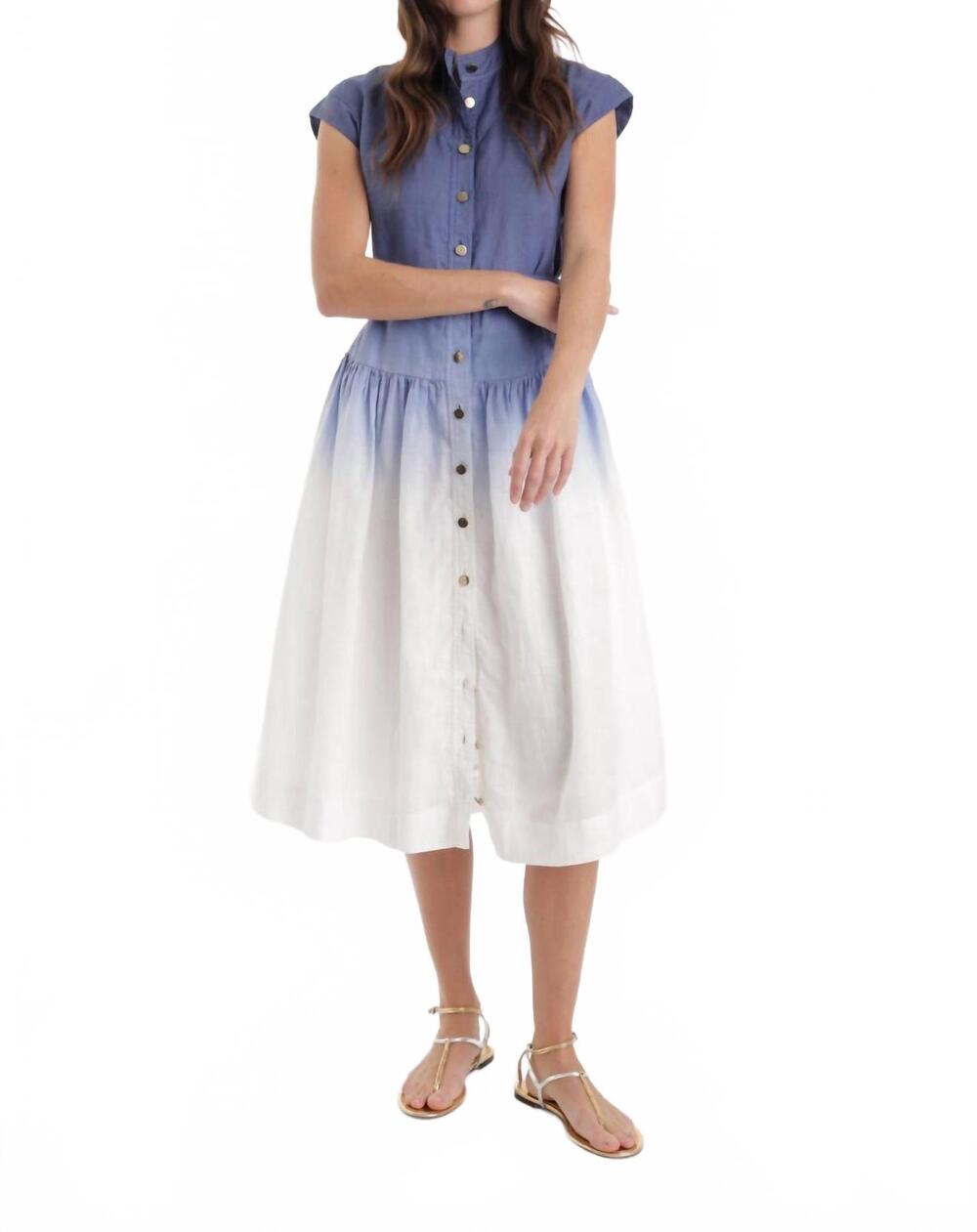 NEW KARINA GRIMALDI zelie dress in blue ombre
